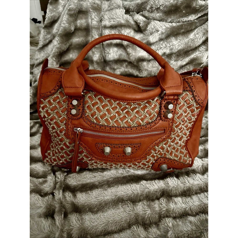 Nicole Lee Orange Purse Bowling Bag Style Large